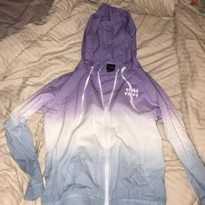 Zumiez purple and aqua ombré windbreaker